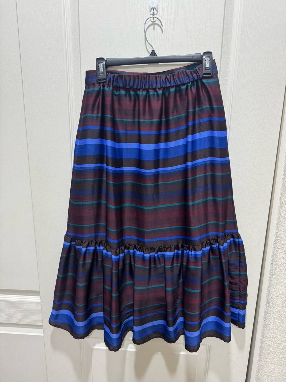 Banana Republic Striped Tiered Midi Maxi Skirt Women’s XS Satin